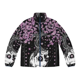 Afterlife Skull Puffer Jacket | Dark Floral Goth Fashion by Von Kowen