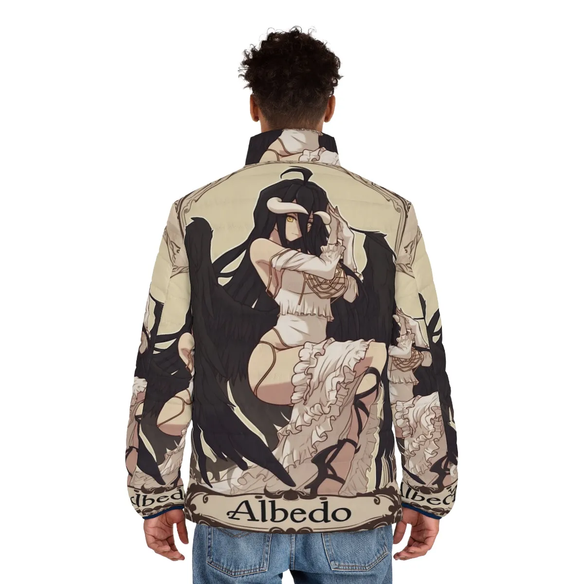 Albedo Pinup Puffer Jacket: Anime Girl Winter Fashion