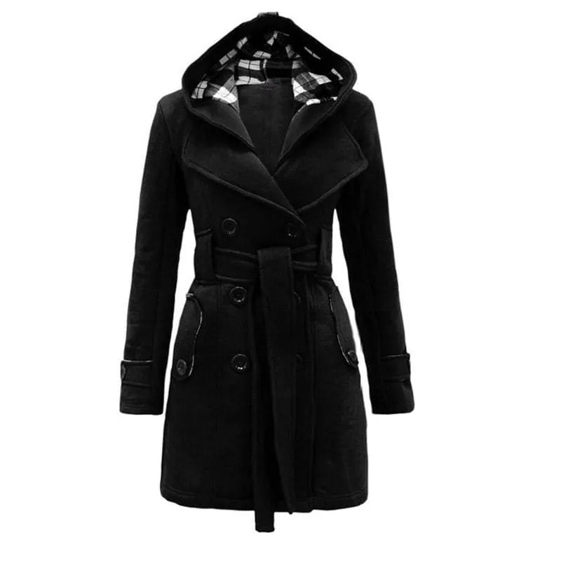 Amazing Double Breasted Hooded Coat