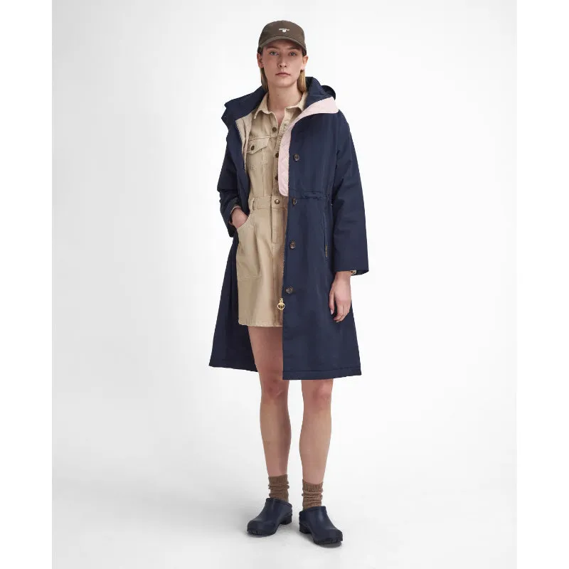 Barbour Iris Waterproof Ladies Jacket - Dark Navy/Light Sand/Military Brown