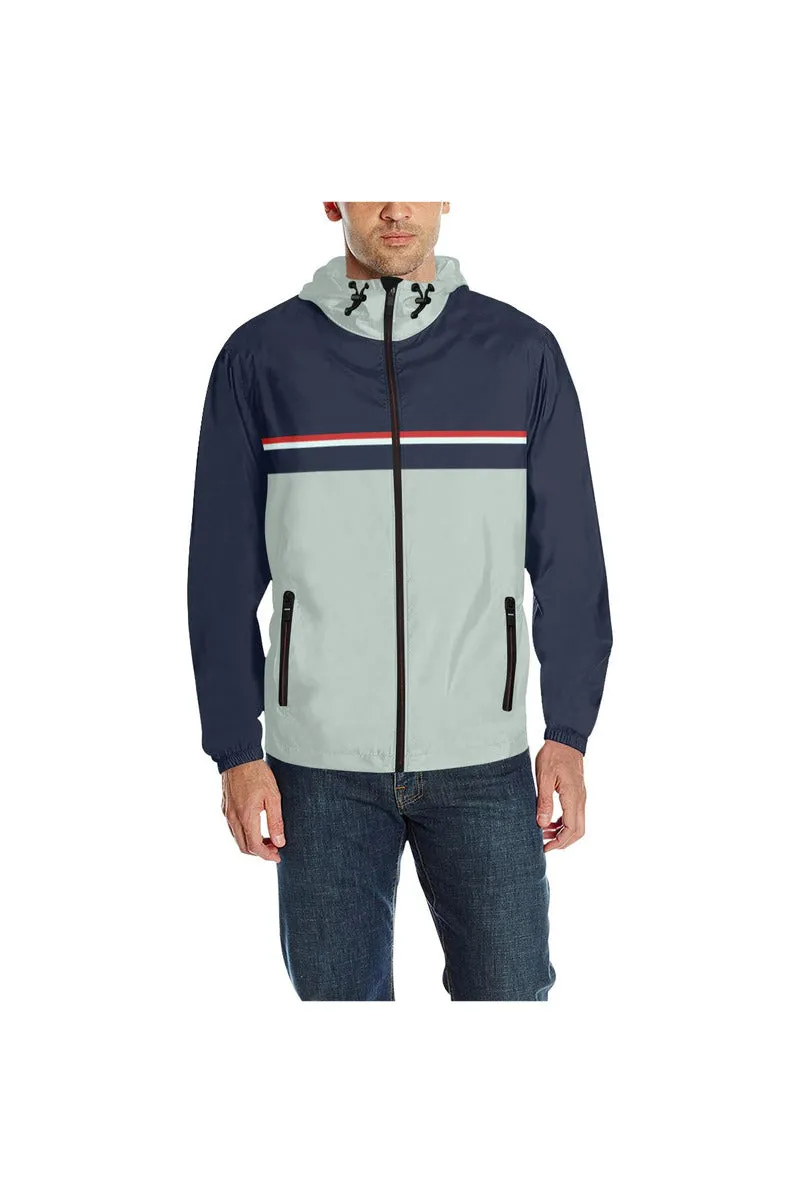 Blue & Gray Quilted Windbreaker for Men