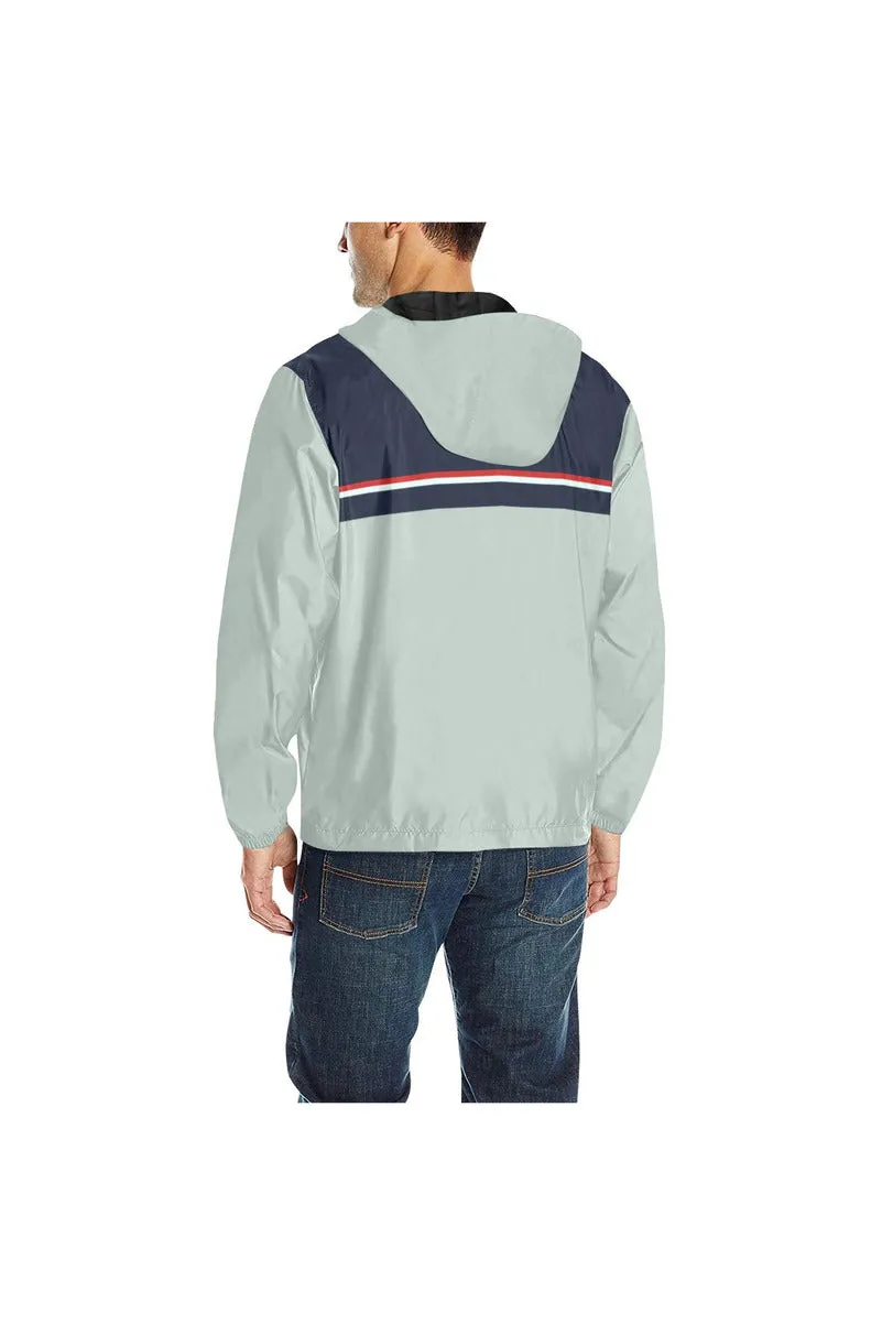 Blue & Gray Quilted Windbreaker for Men