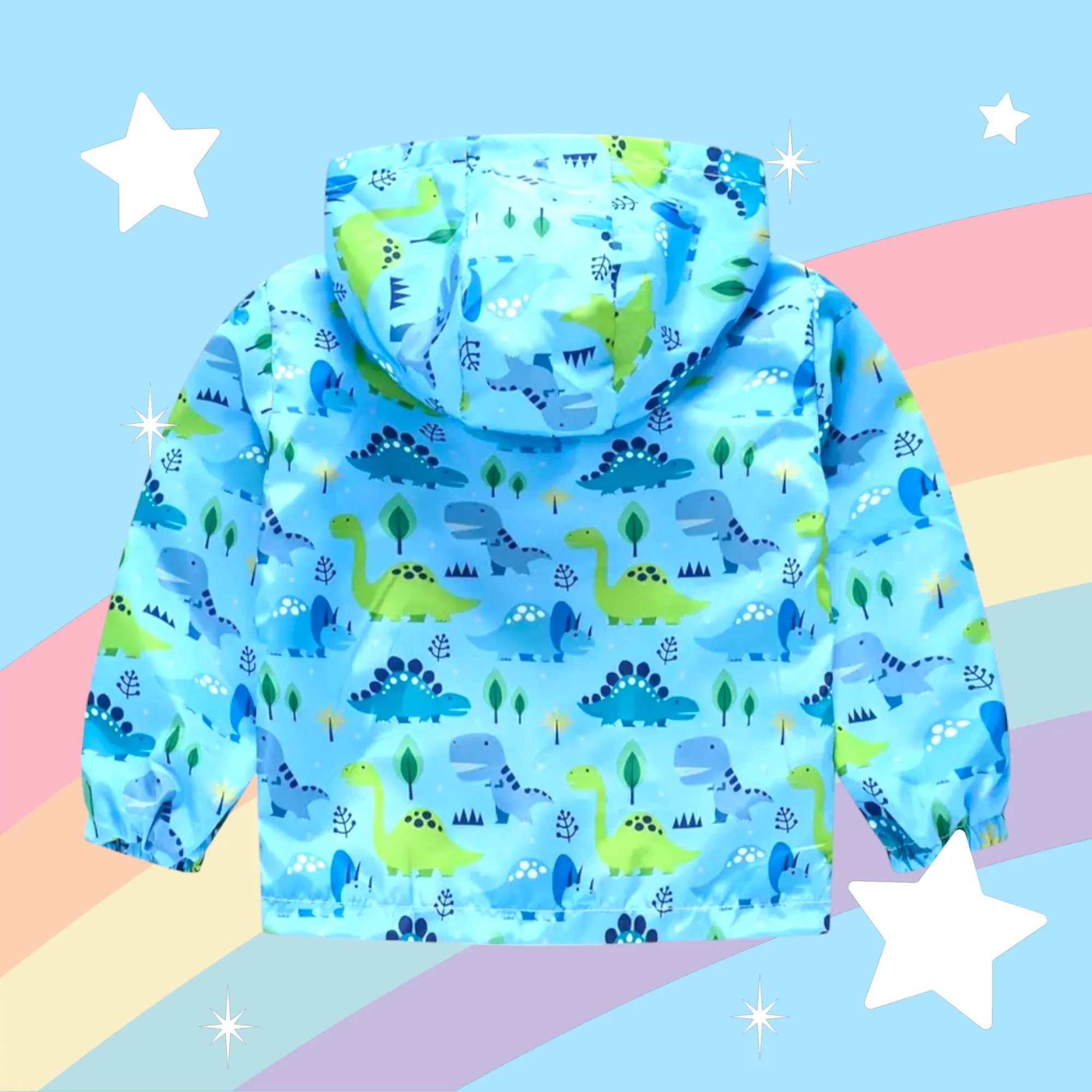 Blue Dinosaur Hooded Windbreaker #2000364