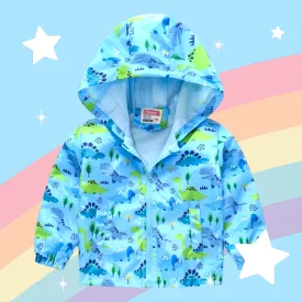 Blue Dinosaur Hooded Windbreaker #2000364