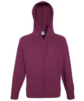 Burgundy - Lightweight hooded sweatshirt jacket