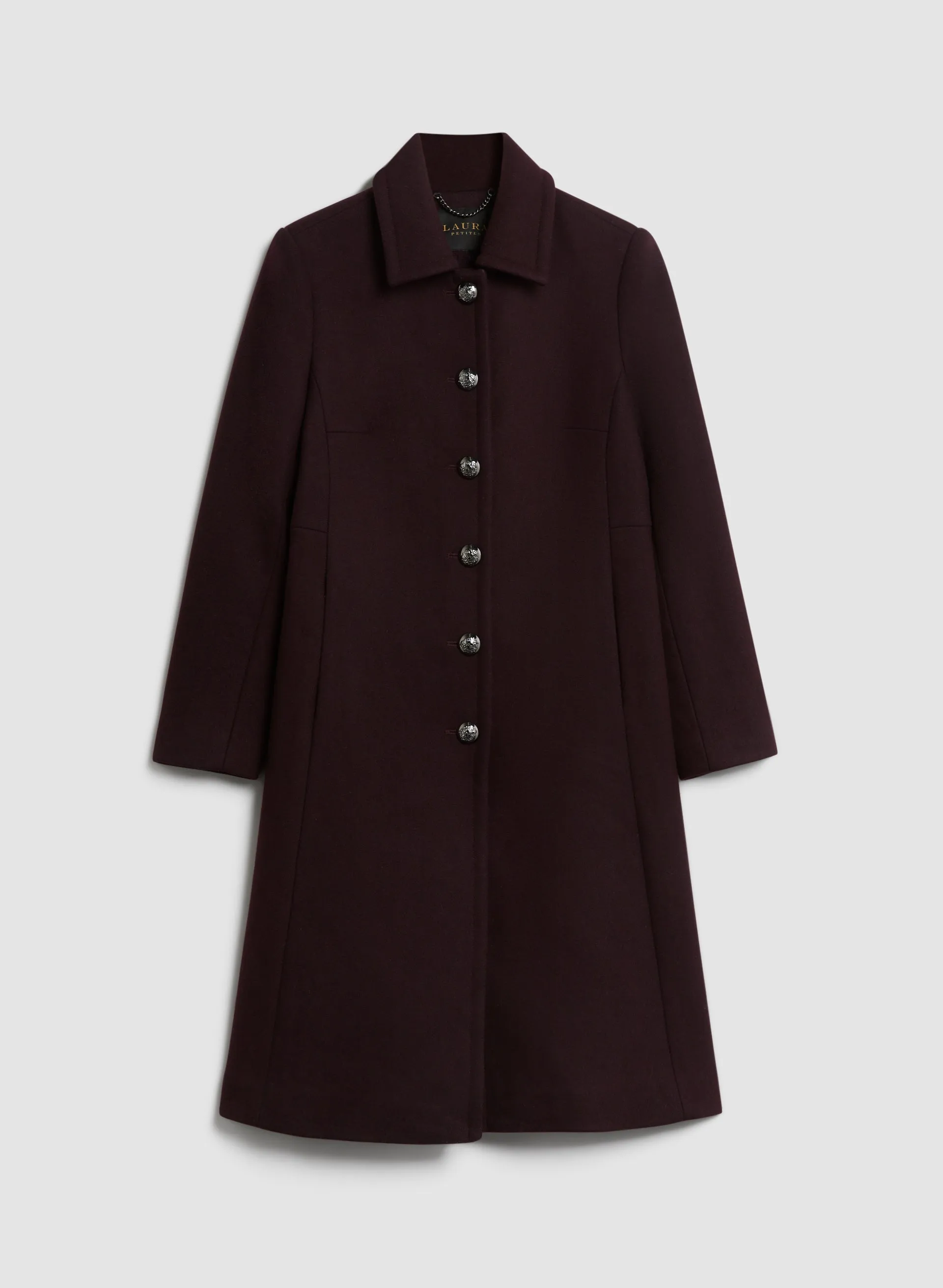 Button-Down Wool Blend Coat