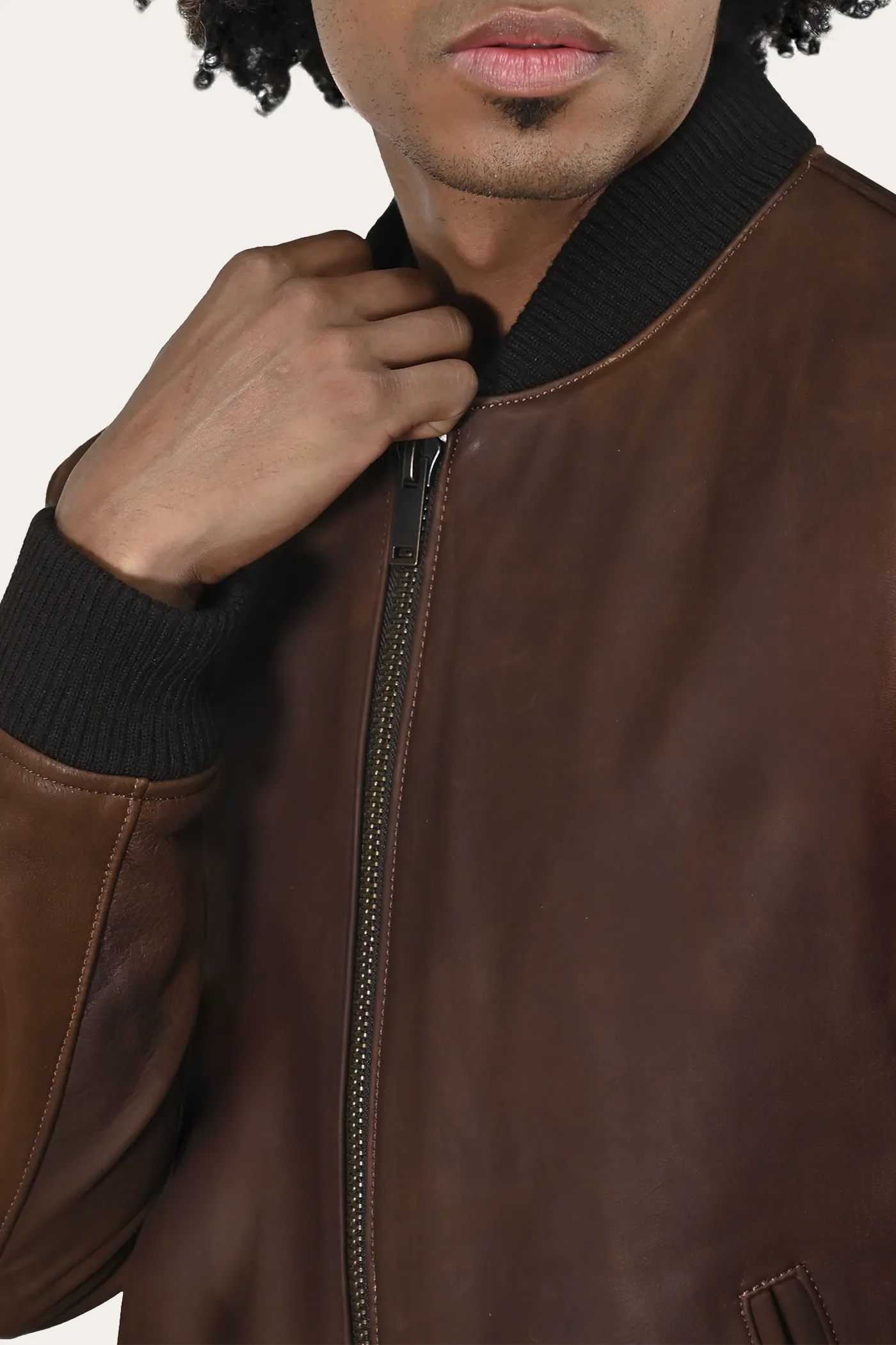 Classic Leather Bomber Jacket