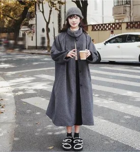 Elegant Double Breasted Wool Overcoat for Women