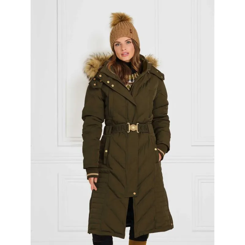 Fairfax & Favor Charlotte Padded Ladies Longline Coat - Khaki