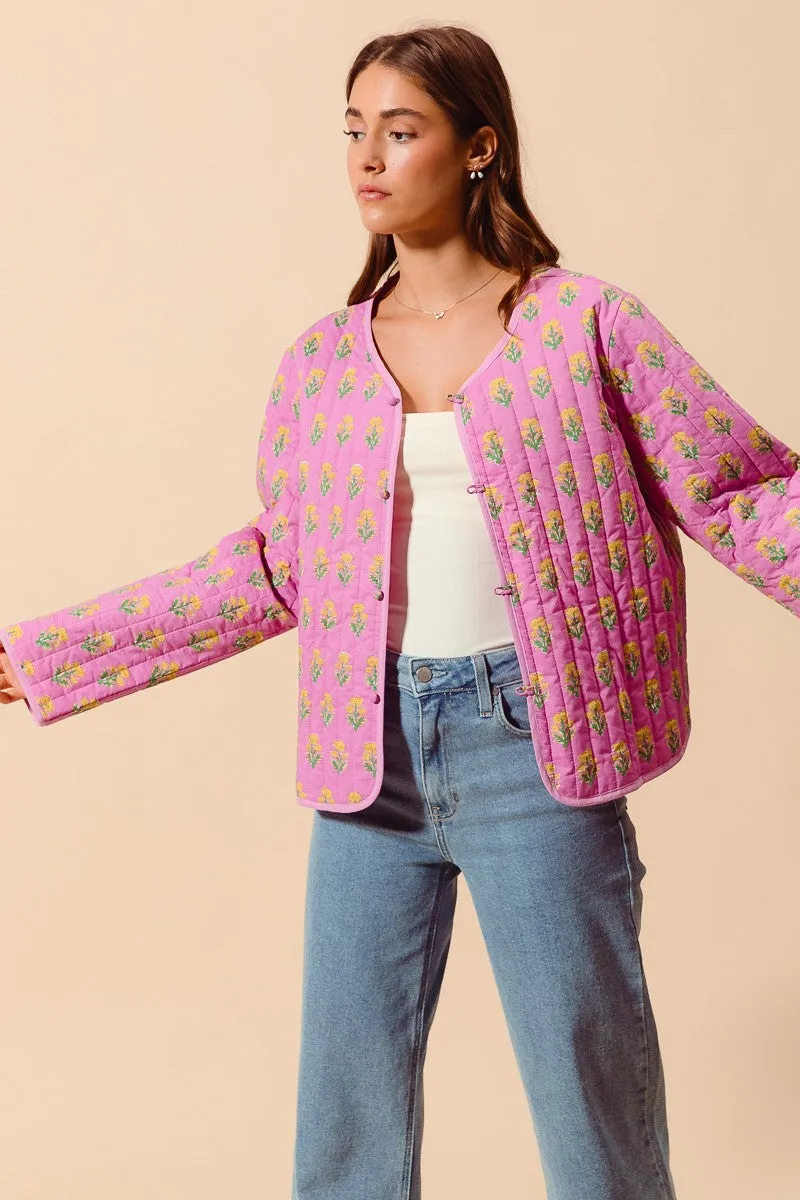 Floral Print Quilted Jacket