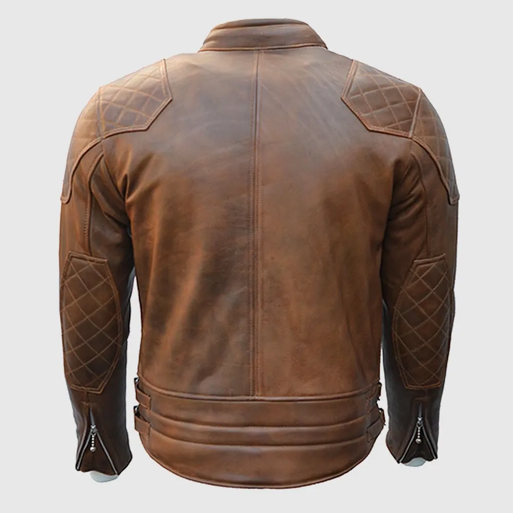 Goldtop 76 Armoured Leather Jacket - Brown