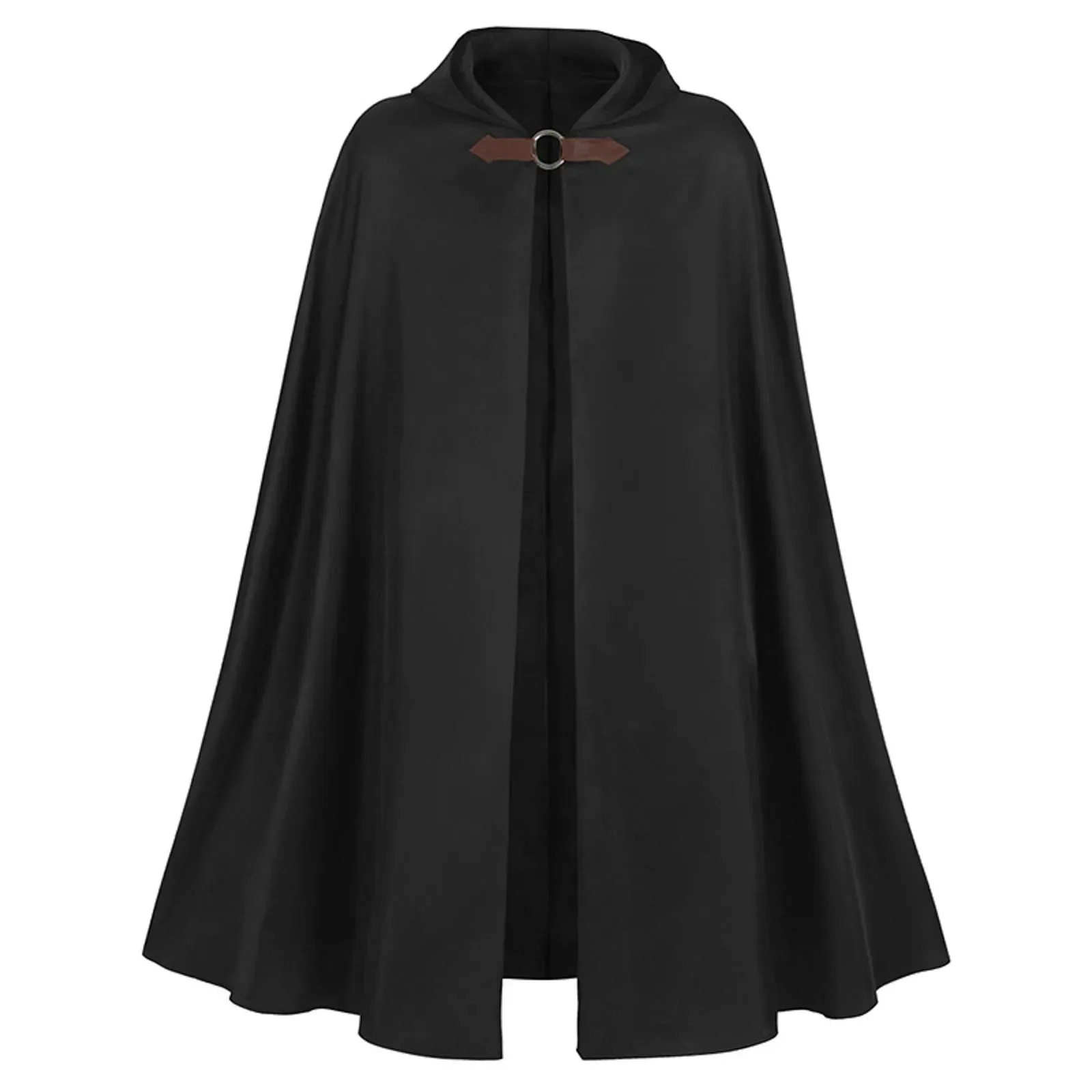 Hooded Cape Coat Unisex Halloween Robe Medieval Old Ranger Pirate Cosplay Costume Party Dress Vintage Witch Loose Long Cloak