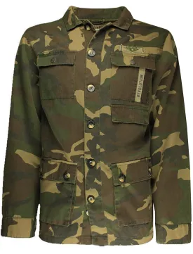 Jackson Camouflage Print Canvas Jacket in Khaki