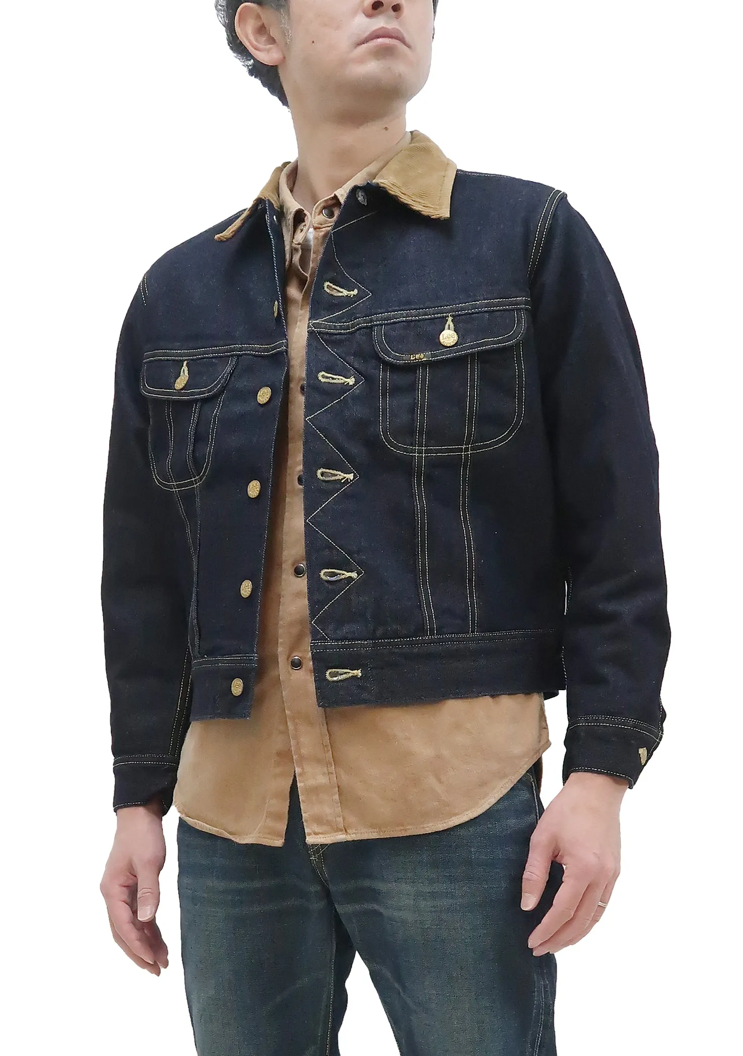 Lee Denim Jacket 101-LJ Men's Reissue Lee Storm Rider 101LJ Blanket-Lined Jacket LM5110 LM5110-500 Rince Indogo Blue