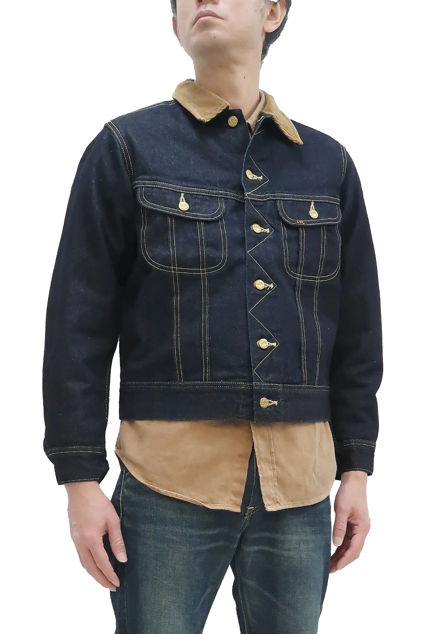 Lee Denim Jacket 101-LJ Men's Reissue Lee Storm Rider 101LJ Blanket-Lined Jacket LM5110 LM5110-500 Rince Indogo Blue