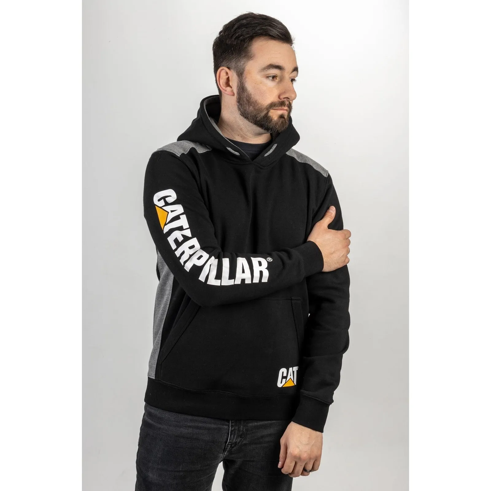 Logo Panel Hooded Sweatshirt Black Medium