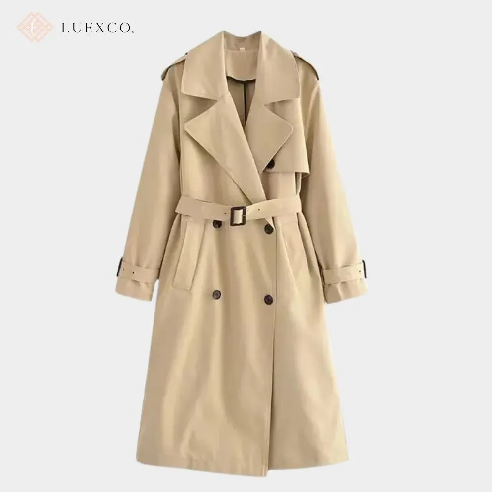 Luexco Women's Long Windbreaker Trench Minimalist