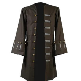 MEN’S BROWN COTTON MOVIE COSTUME PEA COAT JACKET