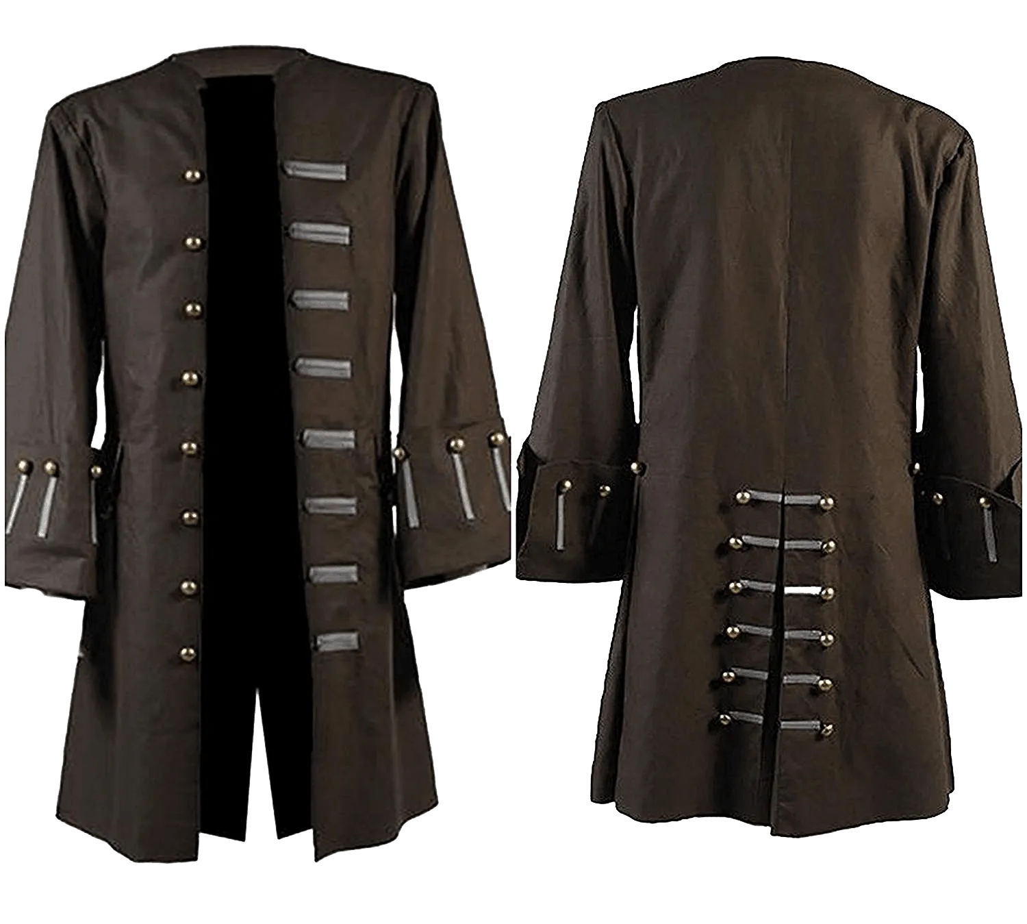 MEN’S BROWN COTTON MOVIE COSTUME PEA COAT JACKET