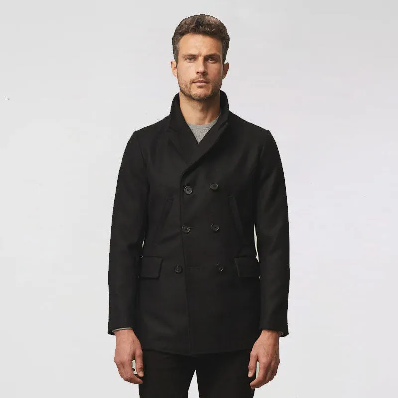 Men's Fleece Black Navy Peacoat