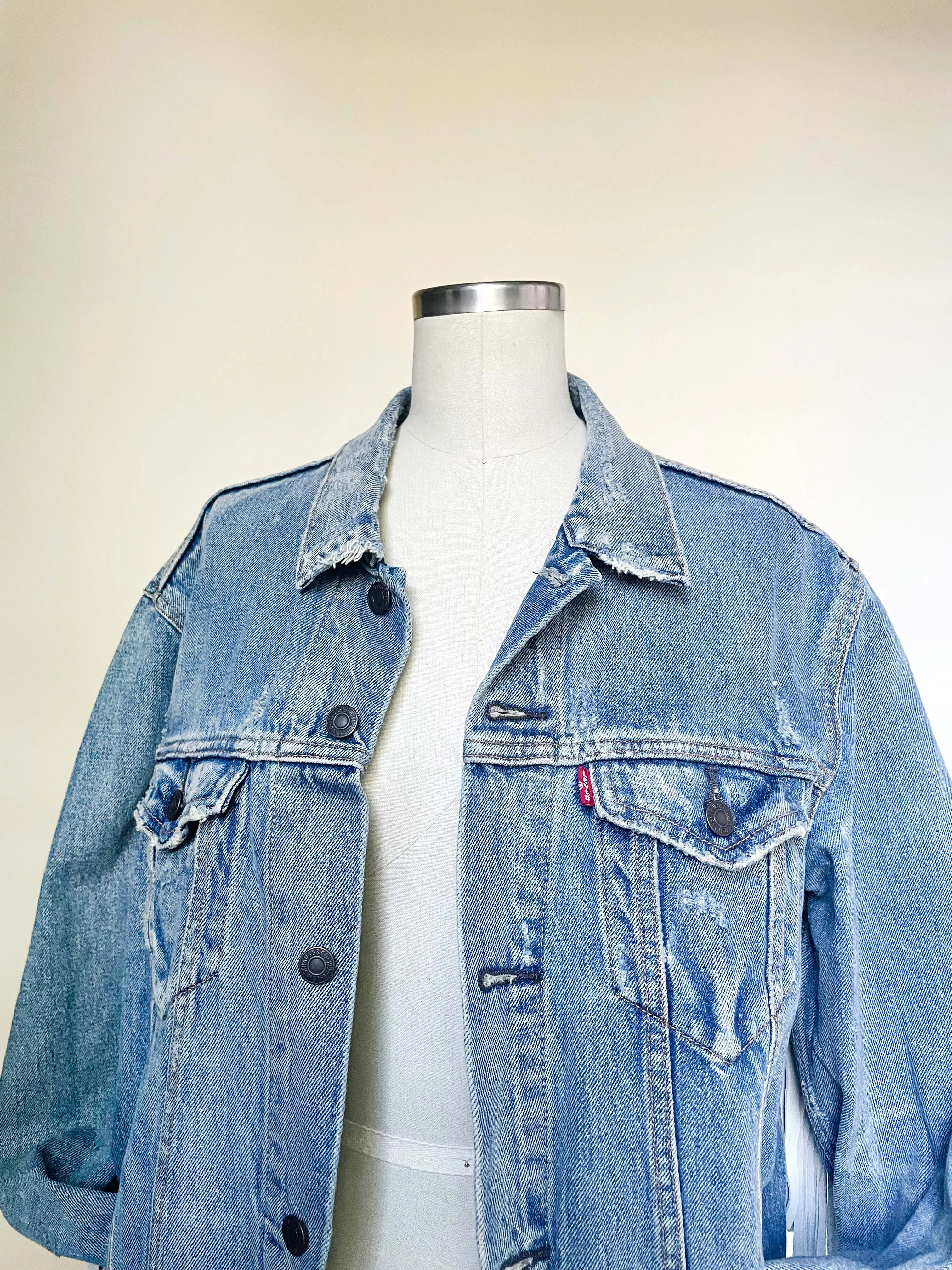 Mens Fringe Denim Jacket