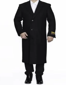 Mens Overcoat - Topcoat For Men - Winter Fabric - 3 Button Black Ankle length Wool Dress Top Coat/Overcoat | Winter men's Topcoat Sale