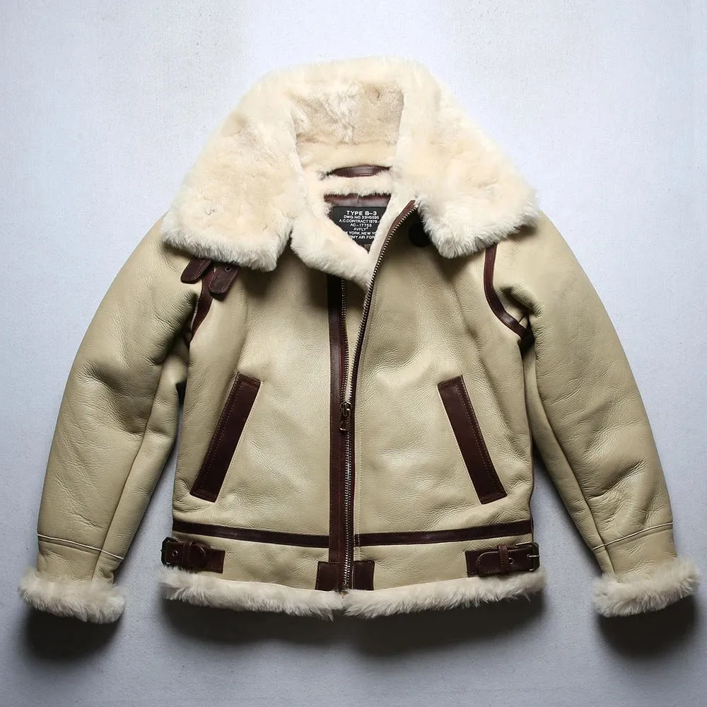 Men's Winter White B3 Shearling Sheepskin Jacket