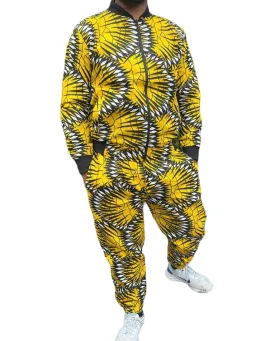 Multicolor African Print Tracksuit Mens Sweatshirt Joggers