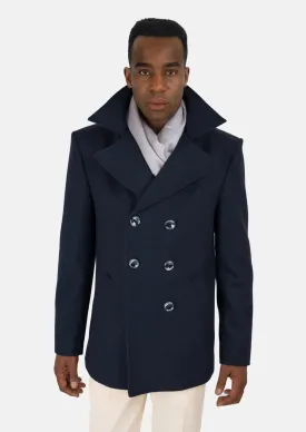 Navy Wool Signature Short Peacoat