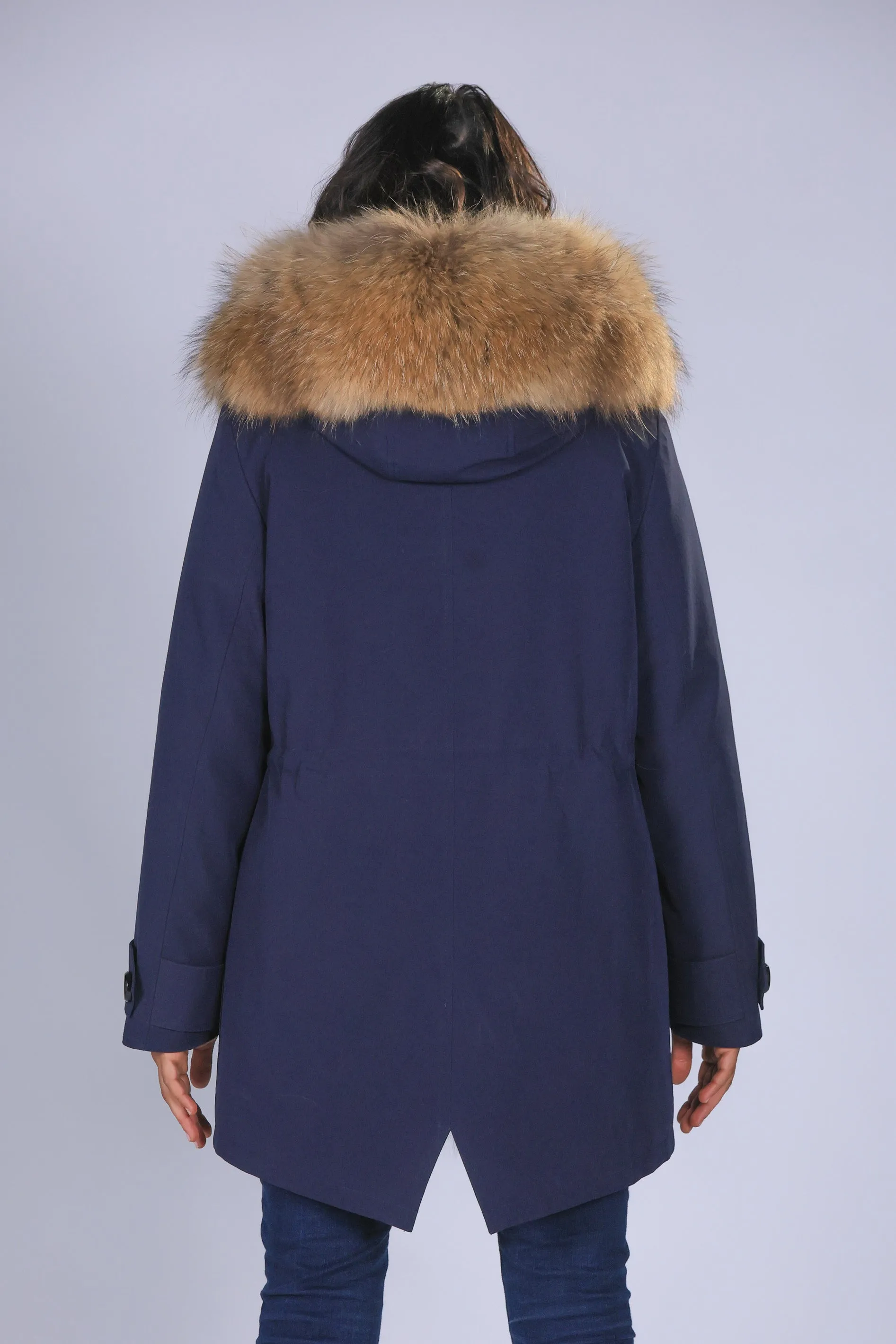 Parka in cotone tecnico impermeabile long Raccon