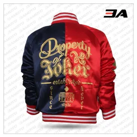 Property Of The Joker Harley Quinn Jacket Bomber Cosplay Costume Outfit