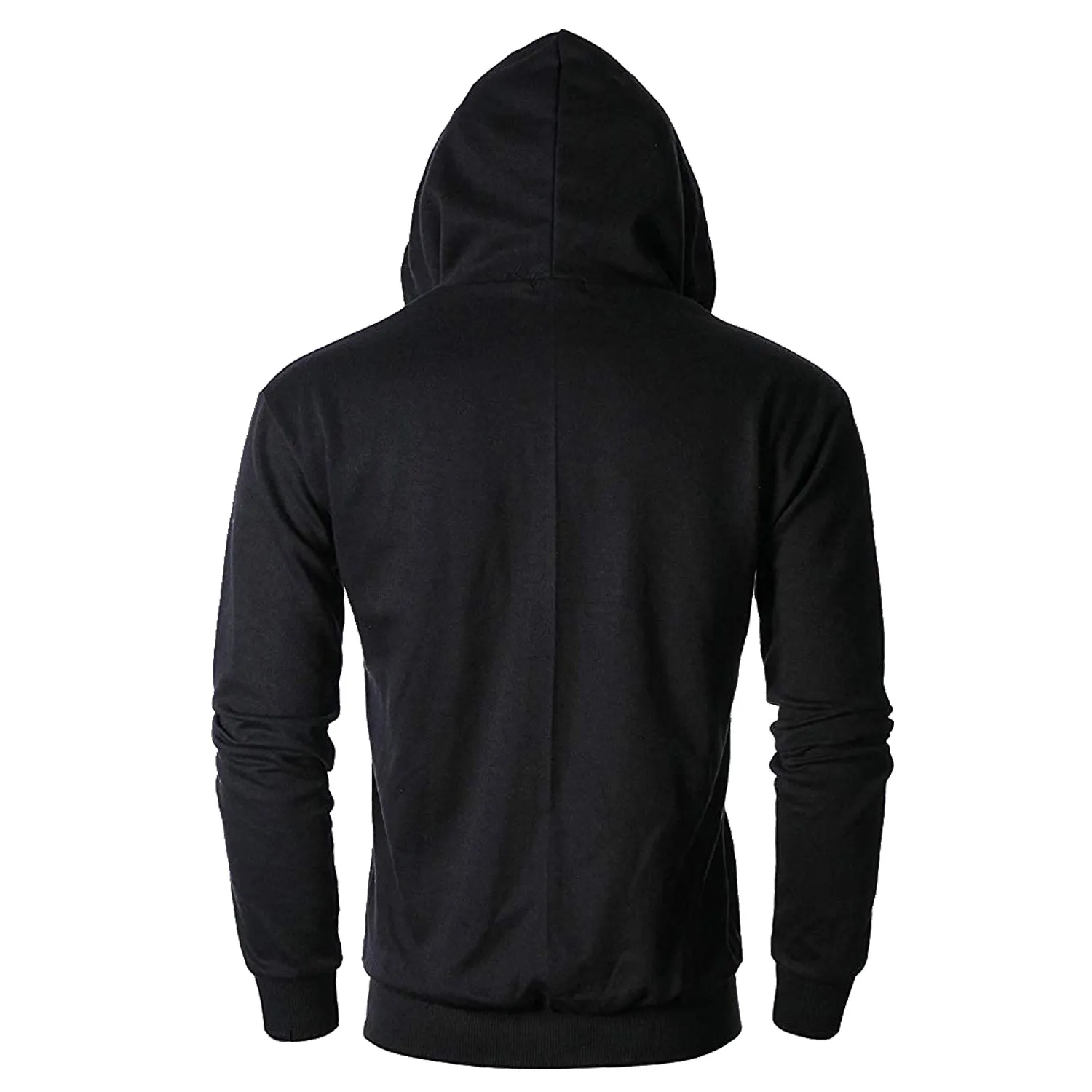 Regular Fit Men's Solid Black Zipper Hooded Jacket Sweatshirt By LazyChunks