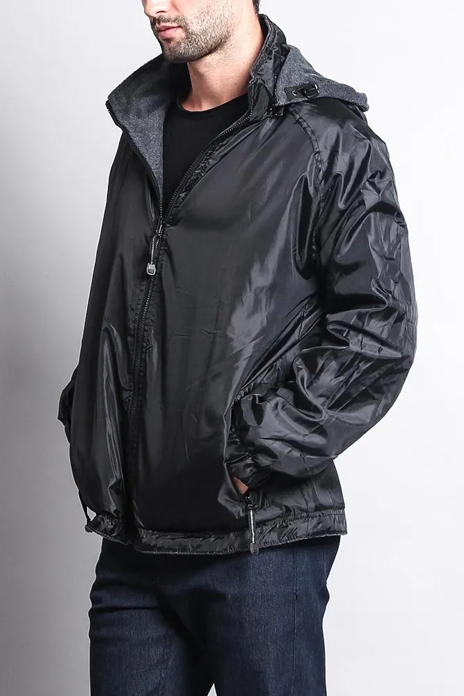 Reversible Windbreaker Hooded Jacket