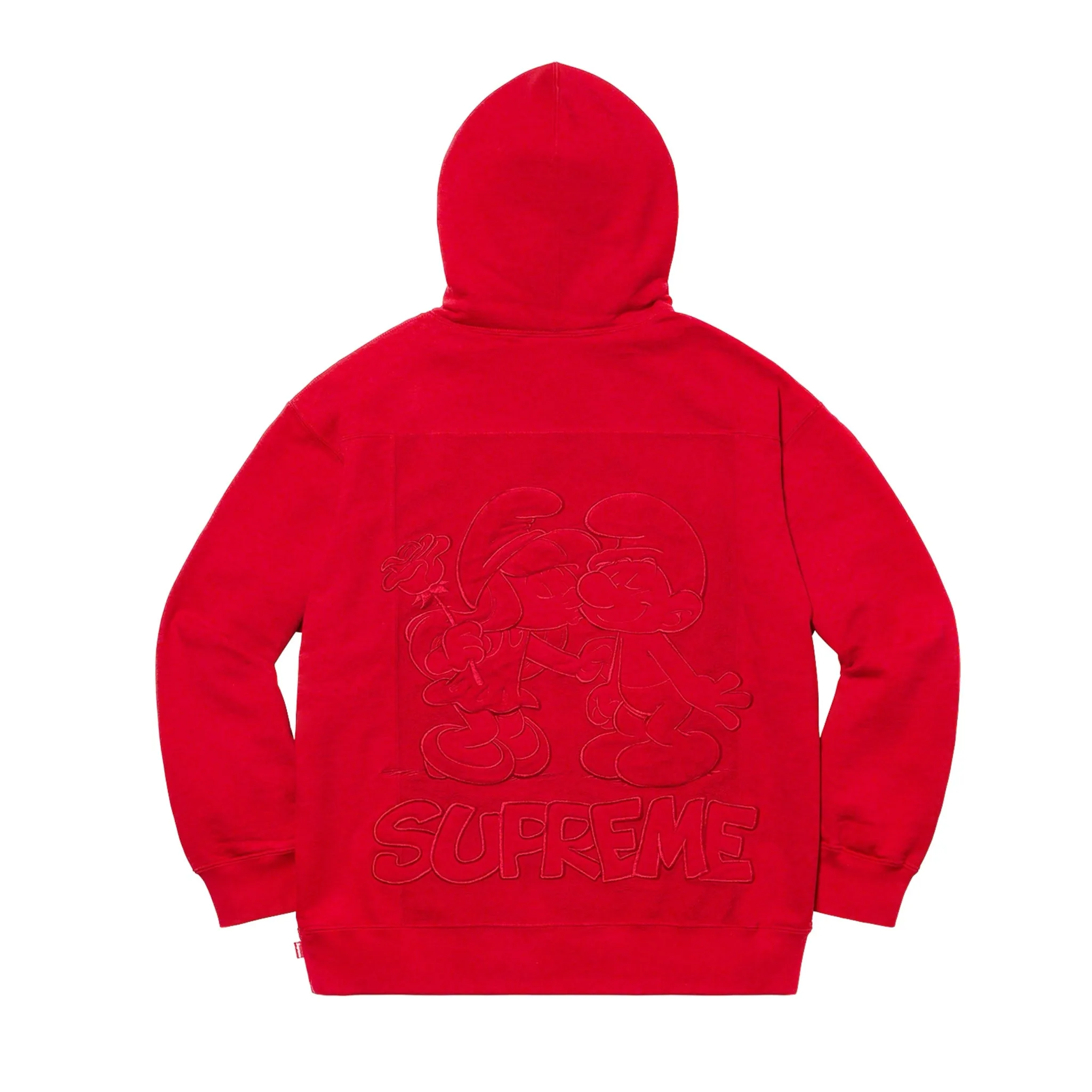 Supreme Smurfs Hoodie Sweatshirt Red