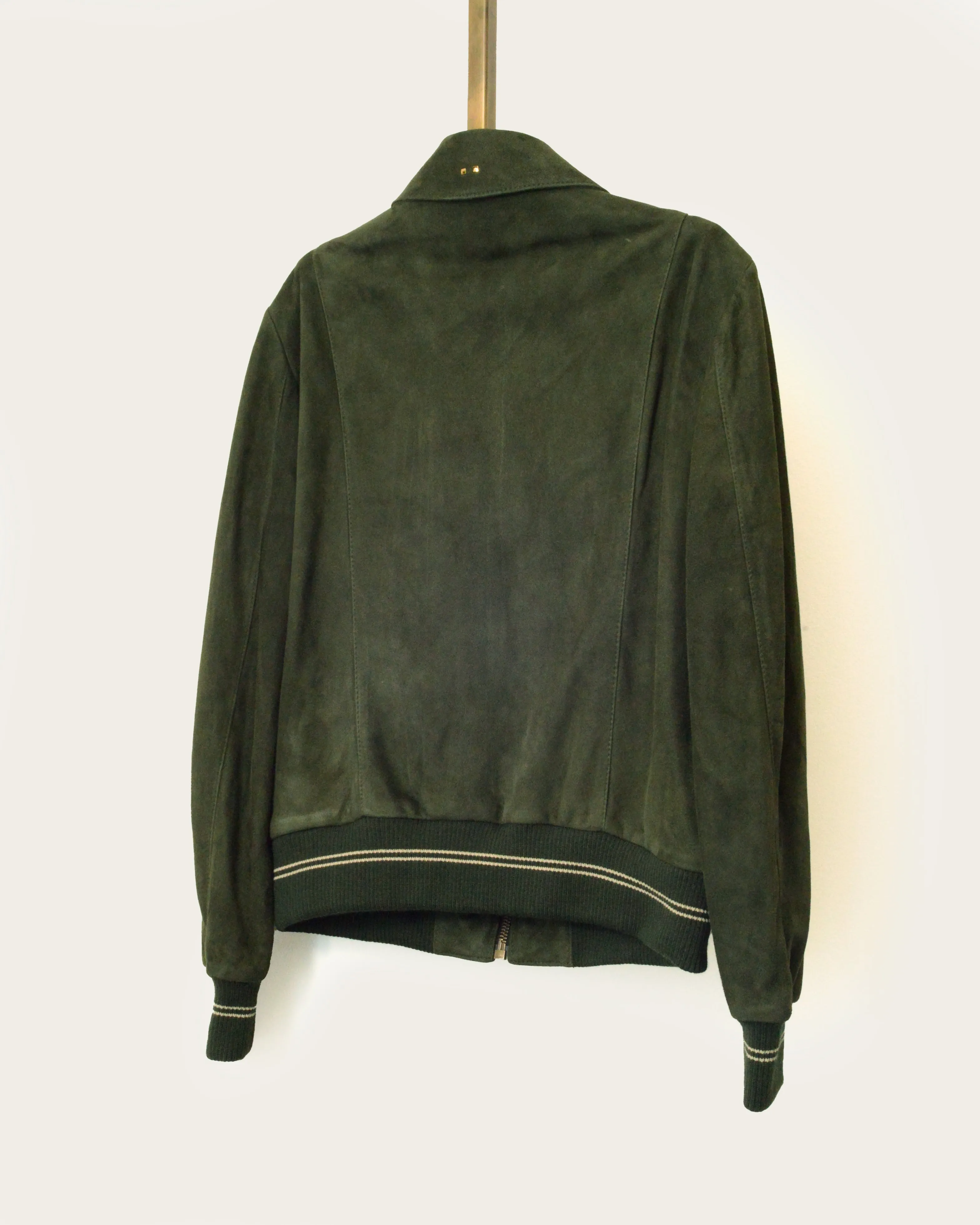 The Noone Bomber: Hunter Green Melrose Suede