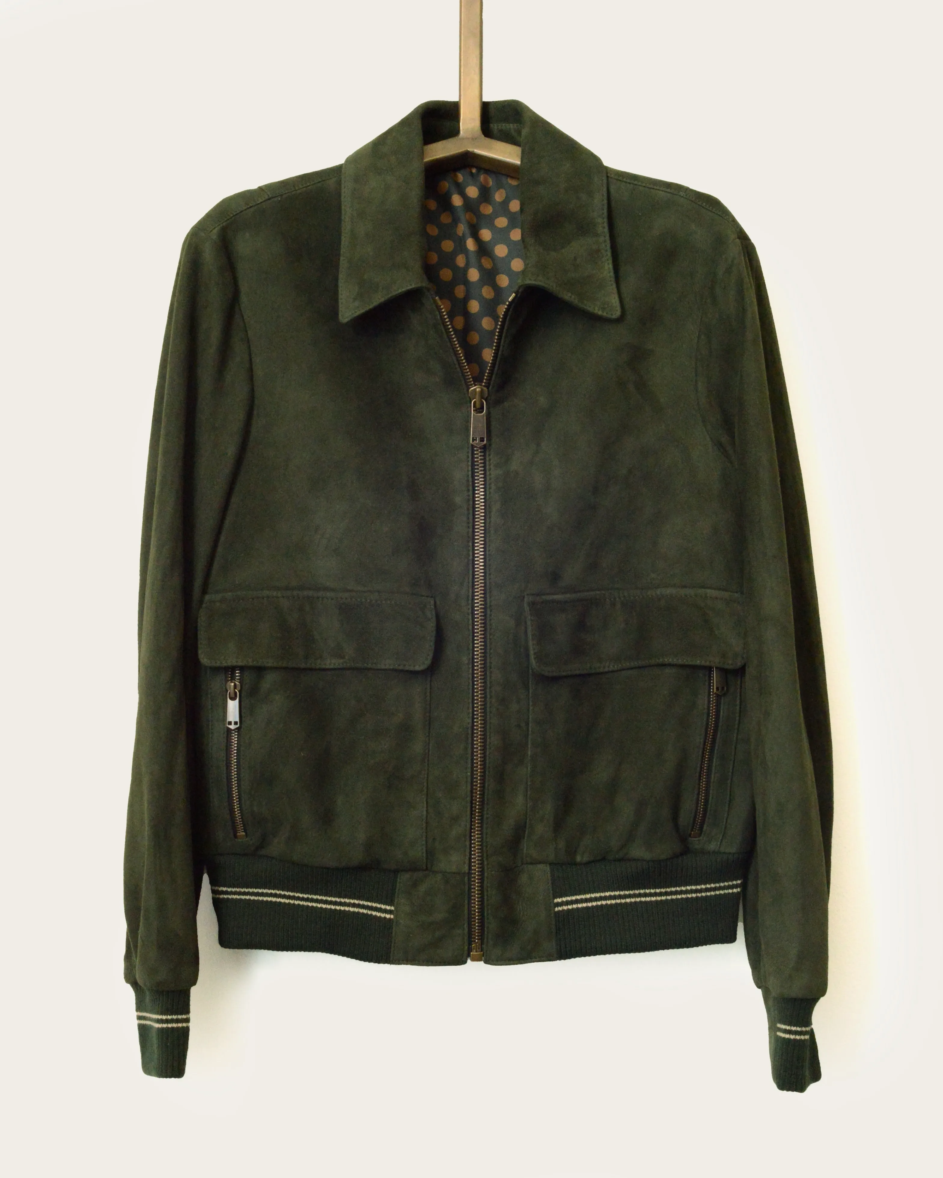 The Noone Bomber: Hunter Green Melrose Suede