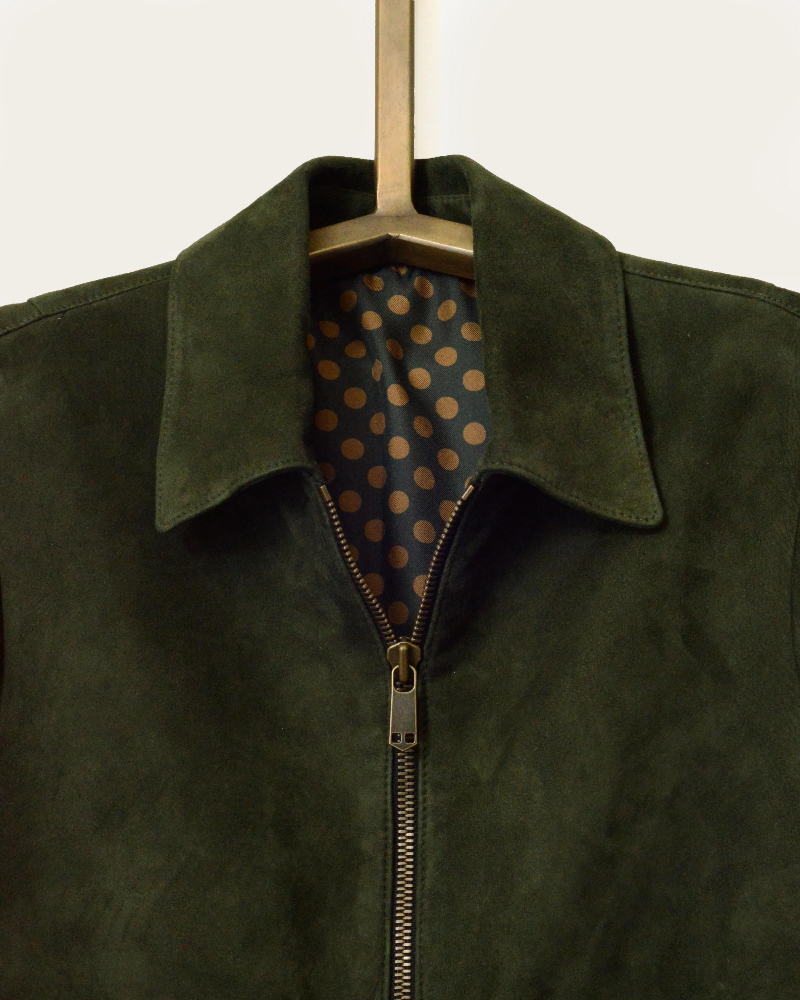 The Noone Bomber: Hunter Green Melrose Suede