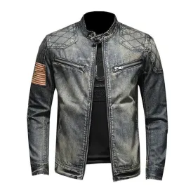 West Louis™ American Style Casual Zipper Jeans Jacket