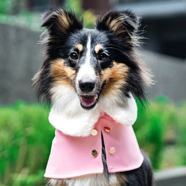 White Faux Fur Trench Coat in Blush Baby Pink