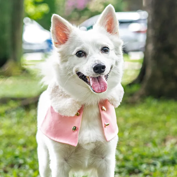 White Faux Fur Trench Coat in Blush Baby Pink