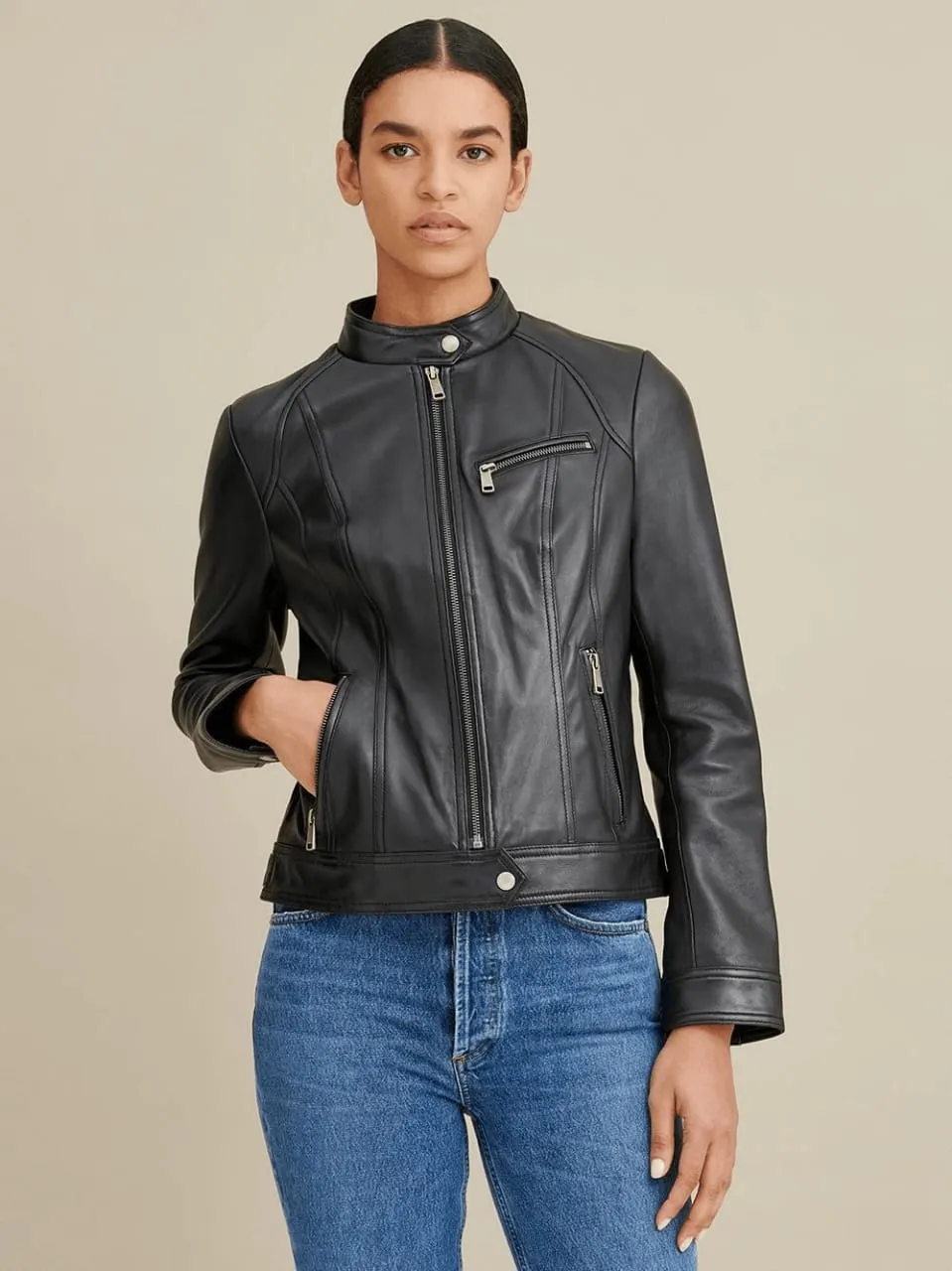 Women’s Classic Black Leather Jacket